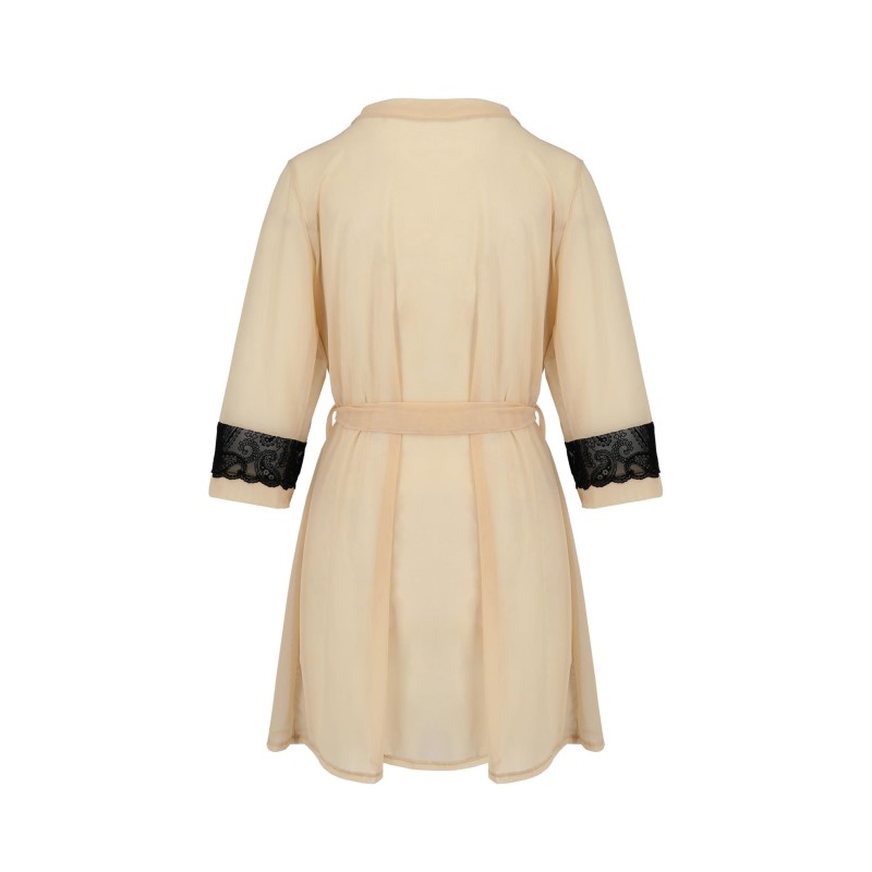 Bielizna-DAISY PEIGNOIR beige S/M